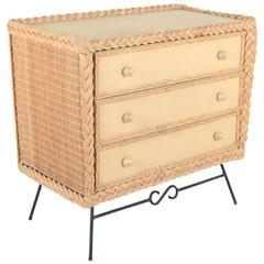 French 1950s Wicker Chest