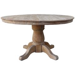 Antique Swedish Pine Pedestal Dining Table