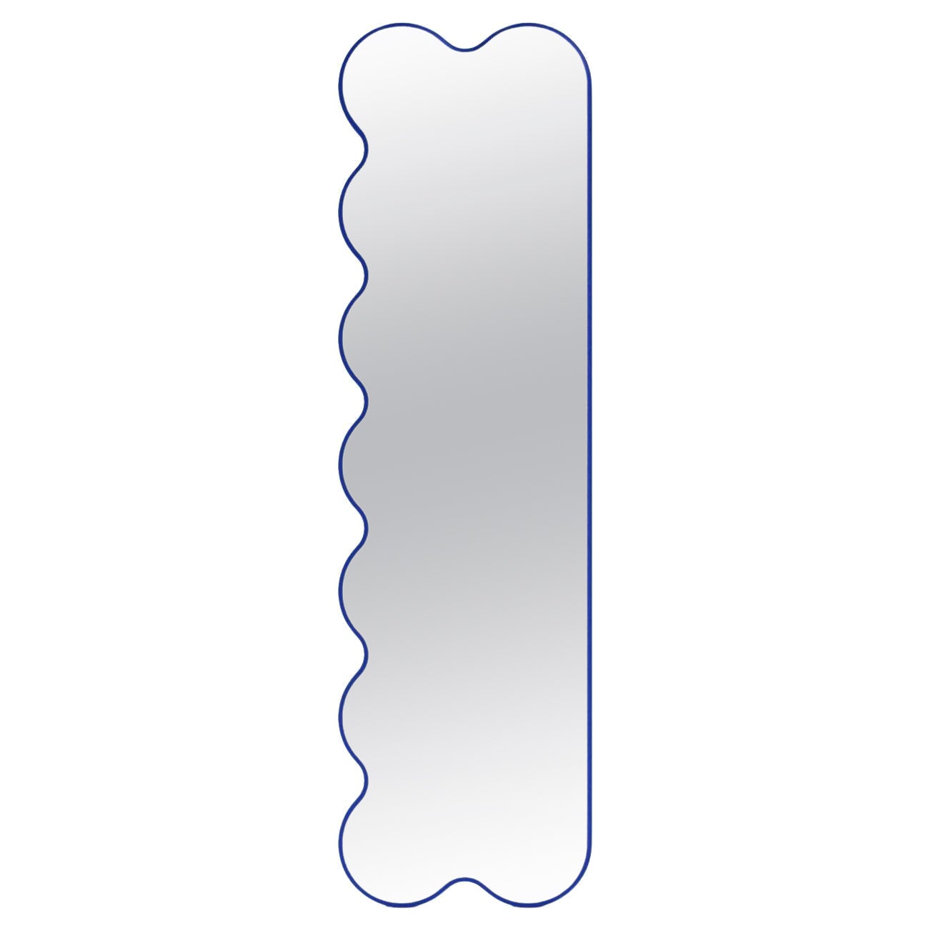 Contemporary Wandspiegel 'Hvyli Q 9' von Oitoproducts, Blauer Rahmen