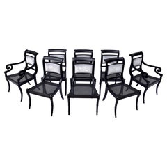 Set of 8 Baker Regency Style Dining Chairs