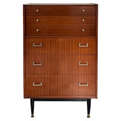 Rare Vintage Mid-Century Teak and Tola Chest of Drawers / Tallboy by Nathan
