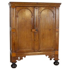 19th-Century Dutch Mannerism Oak Cabinet