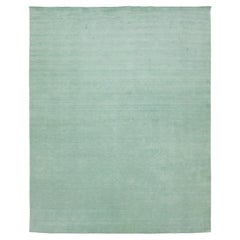 Alfombra moderna minimalista de lana Gabbeh de Apadana en verde claro