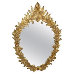 Unique Italian Carved Giltwood Mirror