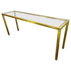 Konsolentisch aus Messing im Parsons-Stil, Directional zugeschrieben, ca. 1970er Jahre