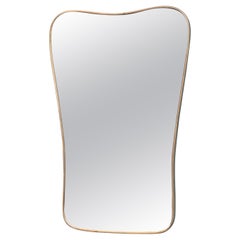 Italienischer Wandspiegel aus Messing, Mitte des Jahrhunderts, modern