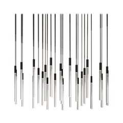 Angelo Mangiarotti Set Of Twenty Four Steel Plexi Lamps For Karakter