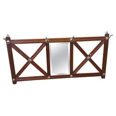 19th Century Mahogany Hanging Coat Rack with Mirror