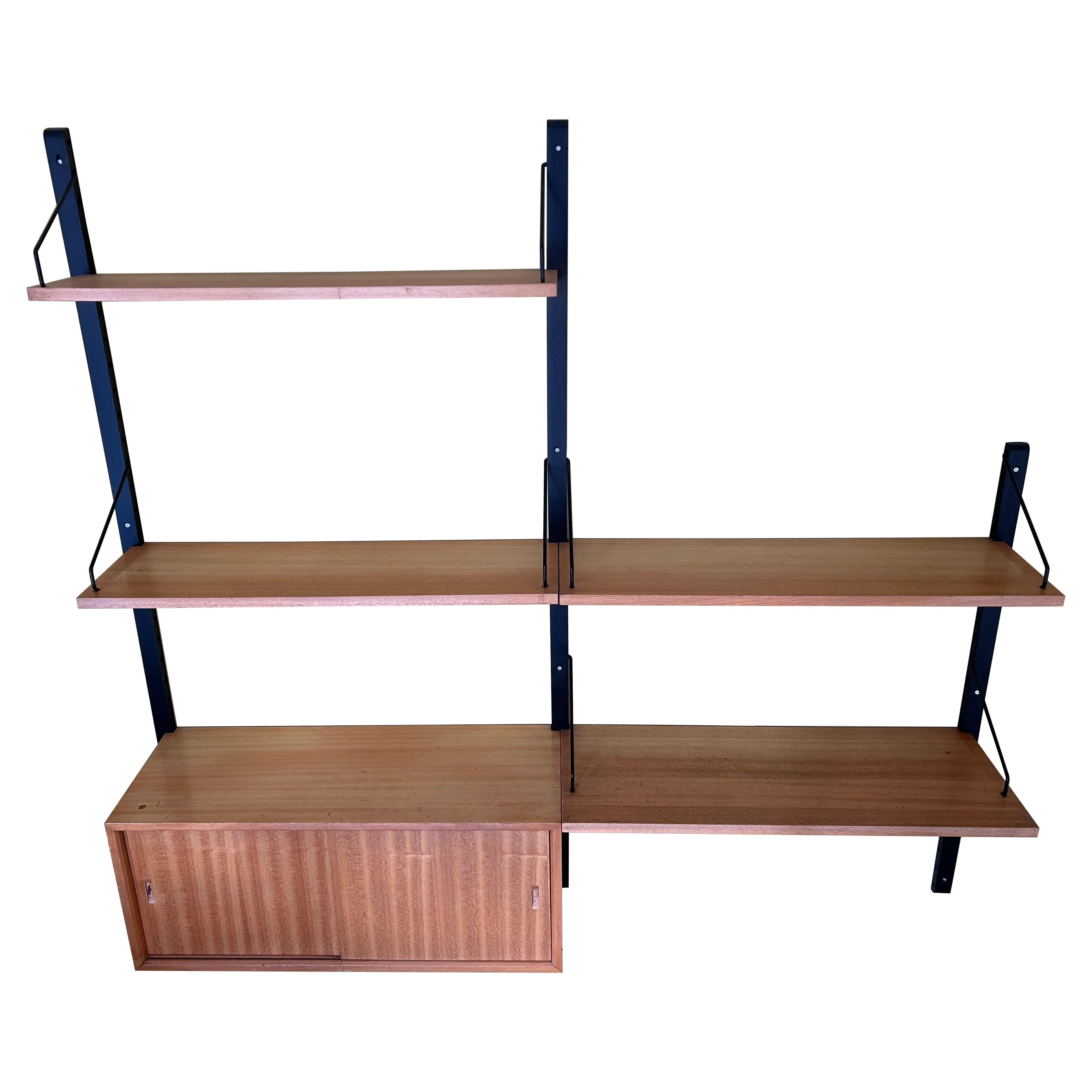 Poul Cadovius Royal System Danish Modern Birch wood Wall Unit Shelving, 1960