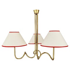 Mid-Century Decorative Brass Chandelier, circa 1950, France.