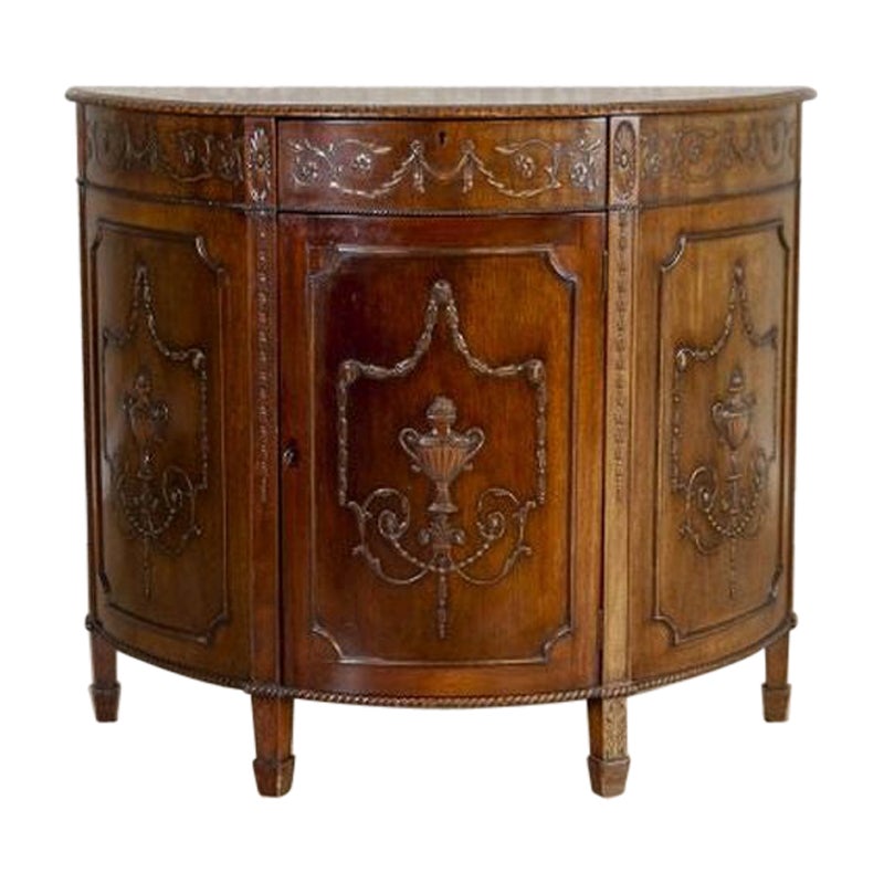 English Empire-Style Oak Cabinet From the Late 19th Century