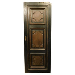 Puerta de entrada, puerta de nogal tallada y lacada, Italia