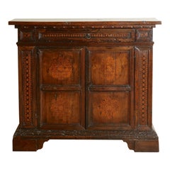 Italian, Tuscan, Walnut and Inlaid Credenza, 17th century