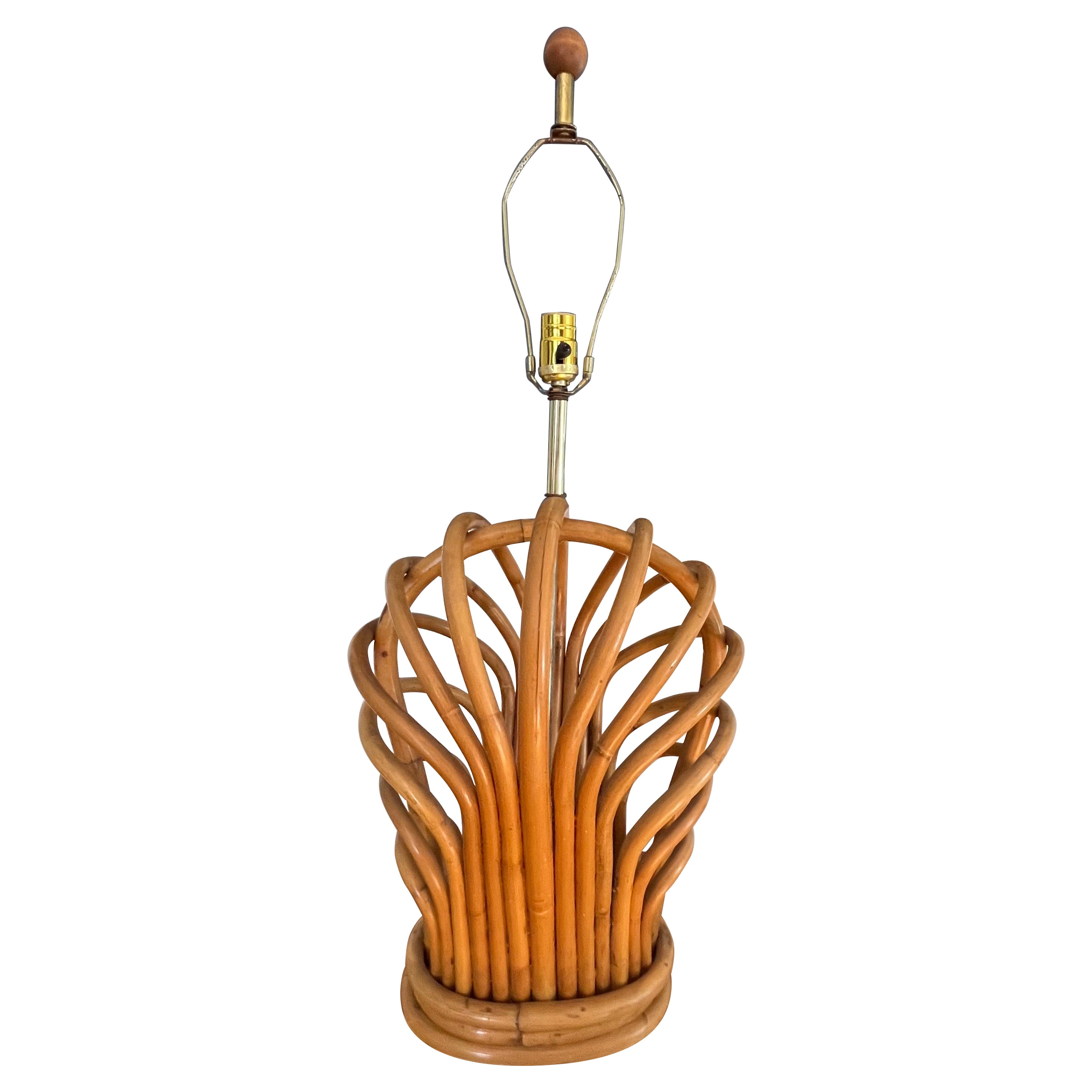 Mid Century Rattan Table Lamp