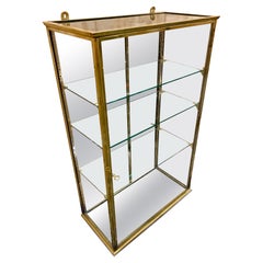 Antique French Brass Dispaly Cabinet - Wall Vitrine