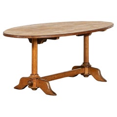 19thC English Pine & Fruitwood Oval Dining Table