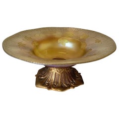 L.C. Bol central Tiffany Favrile sur base en bronze