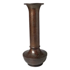 Antique Circa 1915 Roycroft  Hand Hammered Cooper Vase  " American Beauty "