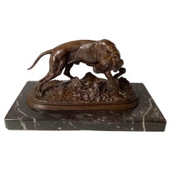Signierte Bronze eines spitzen Hundes nach Pierre-Jules Mene, signiert