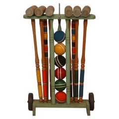 Vintage Wood Croquet Set
