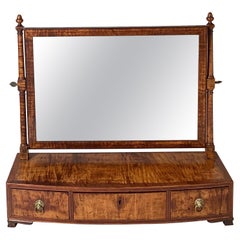 Early Federal Style Tiger Maple Dressing Mirror