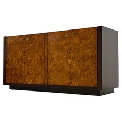 Credenza Vintage de Madera de Burl - Según Milo Baughman - Mahognay + Latón - Siglo