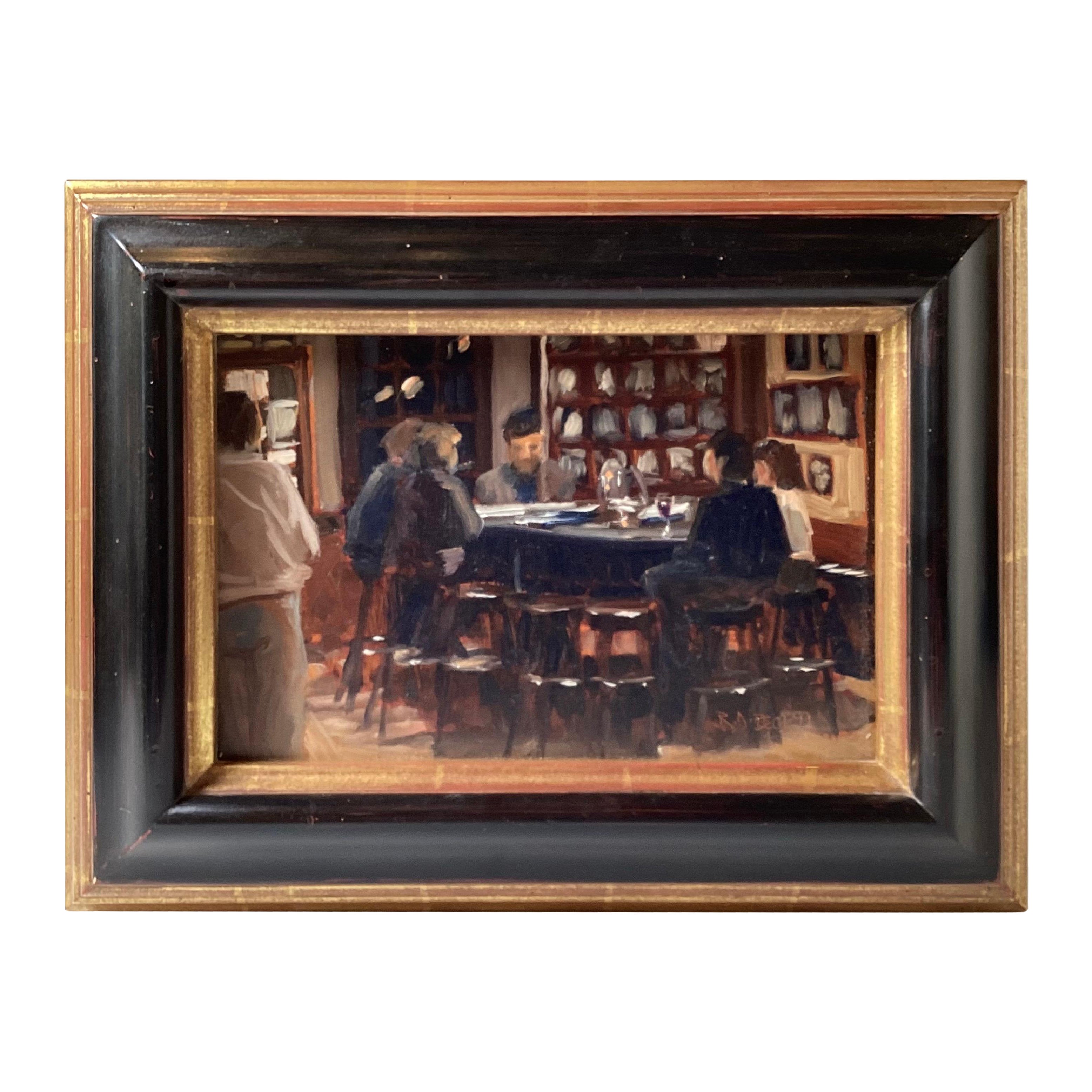 Robert Beck Oil on Board "The Swan Tavern" Lambertville New Jersey