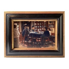 Robert Beck Olio su tavola "La taverna del cigno" Lambertville New Jersey