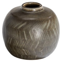 Carl-Harry Stålhane, vase, grès, Suède, années 1950