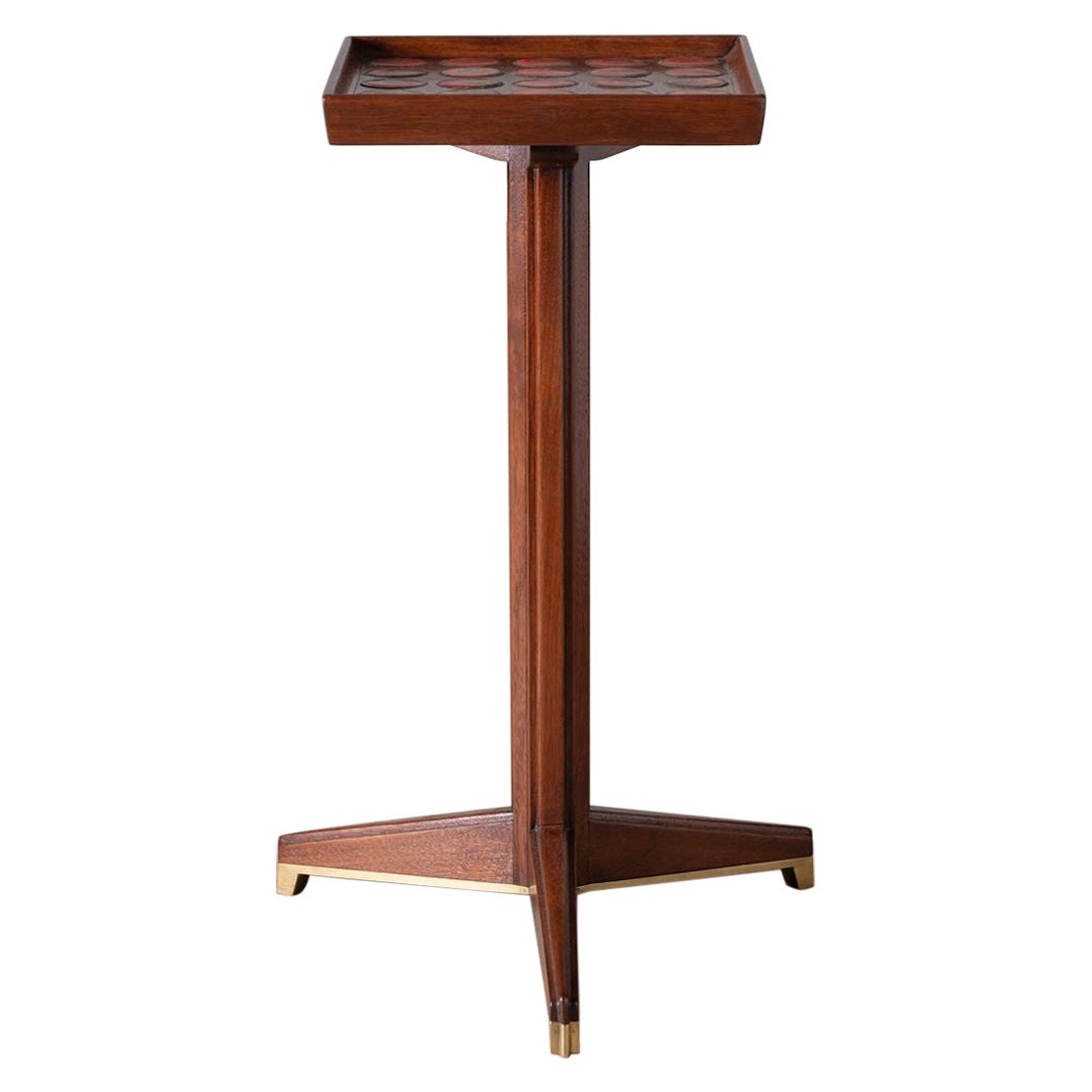 Edward Wormley Tall Janus Occasional Table with Natzler Tiles for Dunbar 1960s