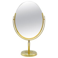 Vintage Vanity Mirror With  Brass Frame & Dual Mirror by Charles Hollis Jones