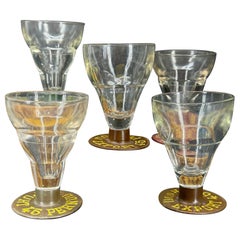 Colección de 5 copas Pernod con base de baquelita, años 30