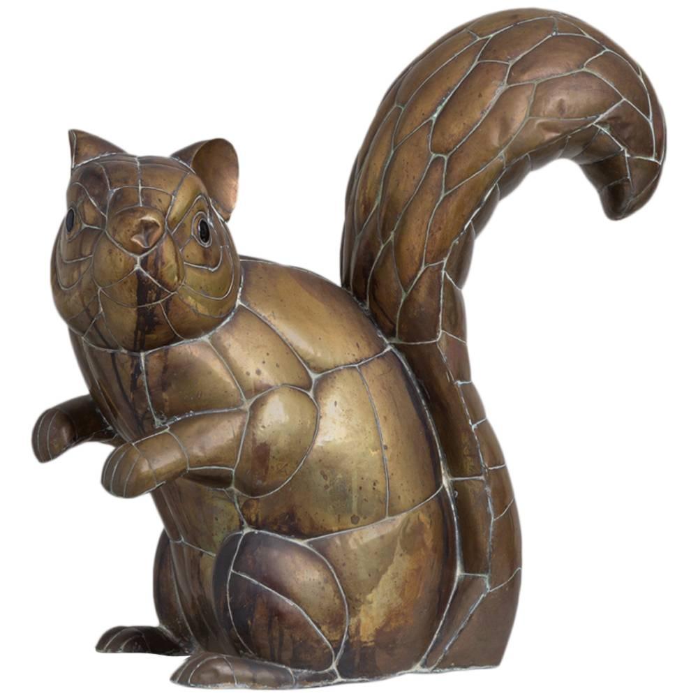 Copper and Brass Squirrel by Sergio Bustamante 11/100 For Sale