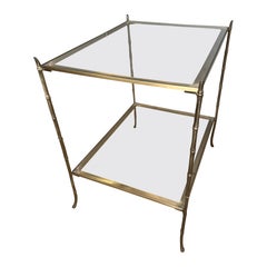 Faux Bamboo Brass & Glass table