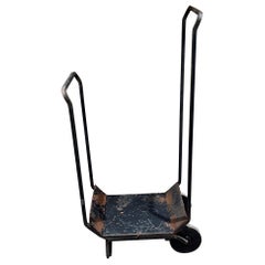 Industrial Modern Firewood Cart Caddy with Wheels