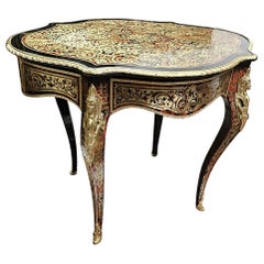 Table Boulle Marquetry Brass Gilt Bronze 19th Century France