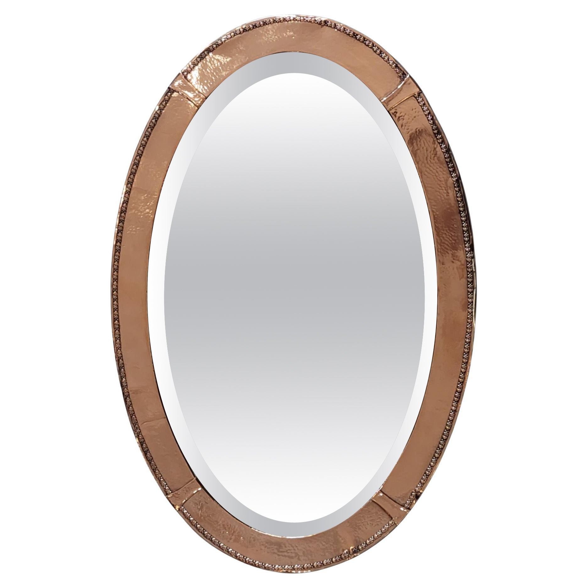 Arts & Crafts Beaten Copper Wall Mirror