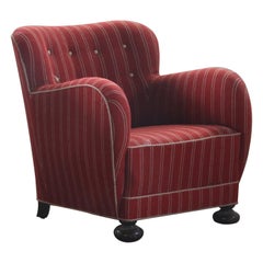Unique 1930/40s Danish Lounge Chair Style of Fritz Hansen