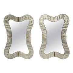 Contemporary, Modern Italian Wall Mirrors, Murano Glas, Blattsilber, Messing