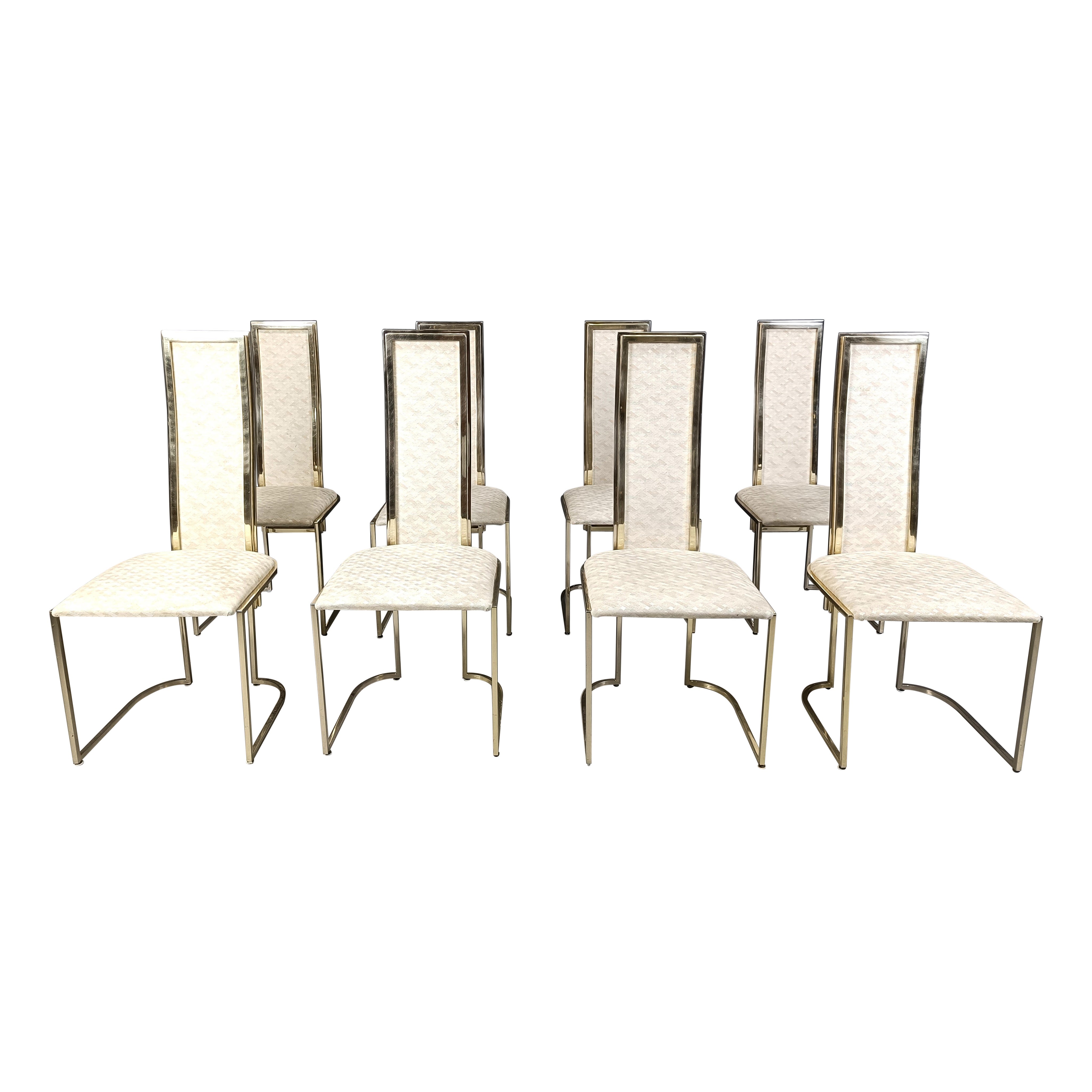 Vintage dining chairs by Belgochrom, set of 8 - 1970s