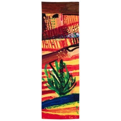 Barbara Rae Handwoven Wool & Cotton Tapestry Titled Olive Terraces, Zahara 2009