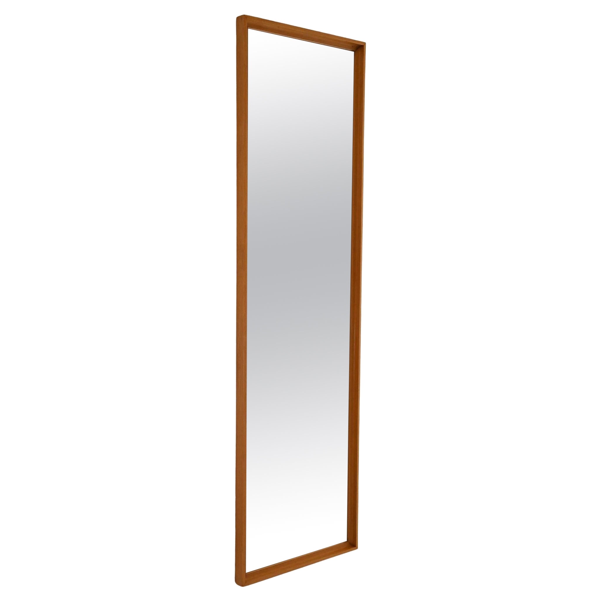 Specchio scandinavo in rovere anni '60 – Cornice in legno vintage