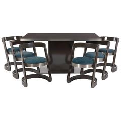 Amazing Willy Rizzo for Mario Sabot Dining Set, Table and Six Chairs