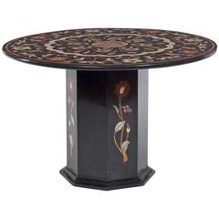Wonderful Pietra Dura Inlaid Table with Original Matching Pedestal
