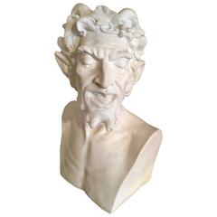 Antique Life size Plaster Bust of the Greek God Pan