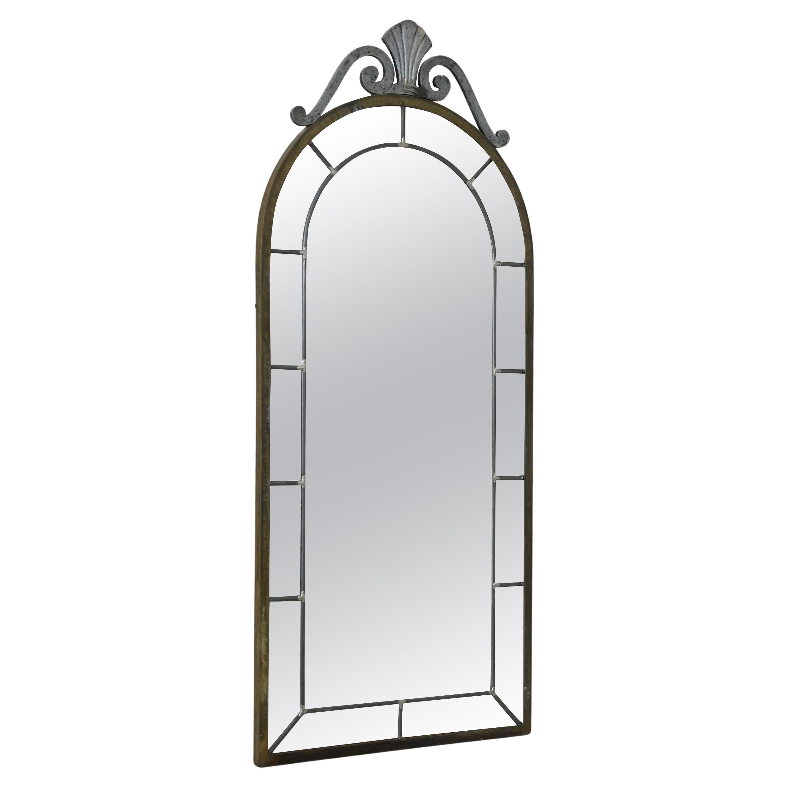 Miroir nordique en métal des années 1950 - Design vintage