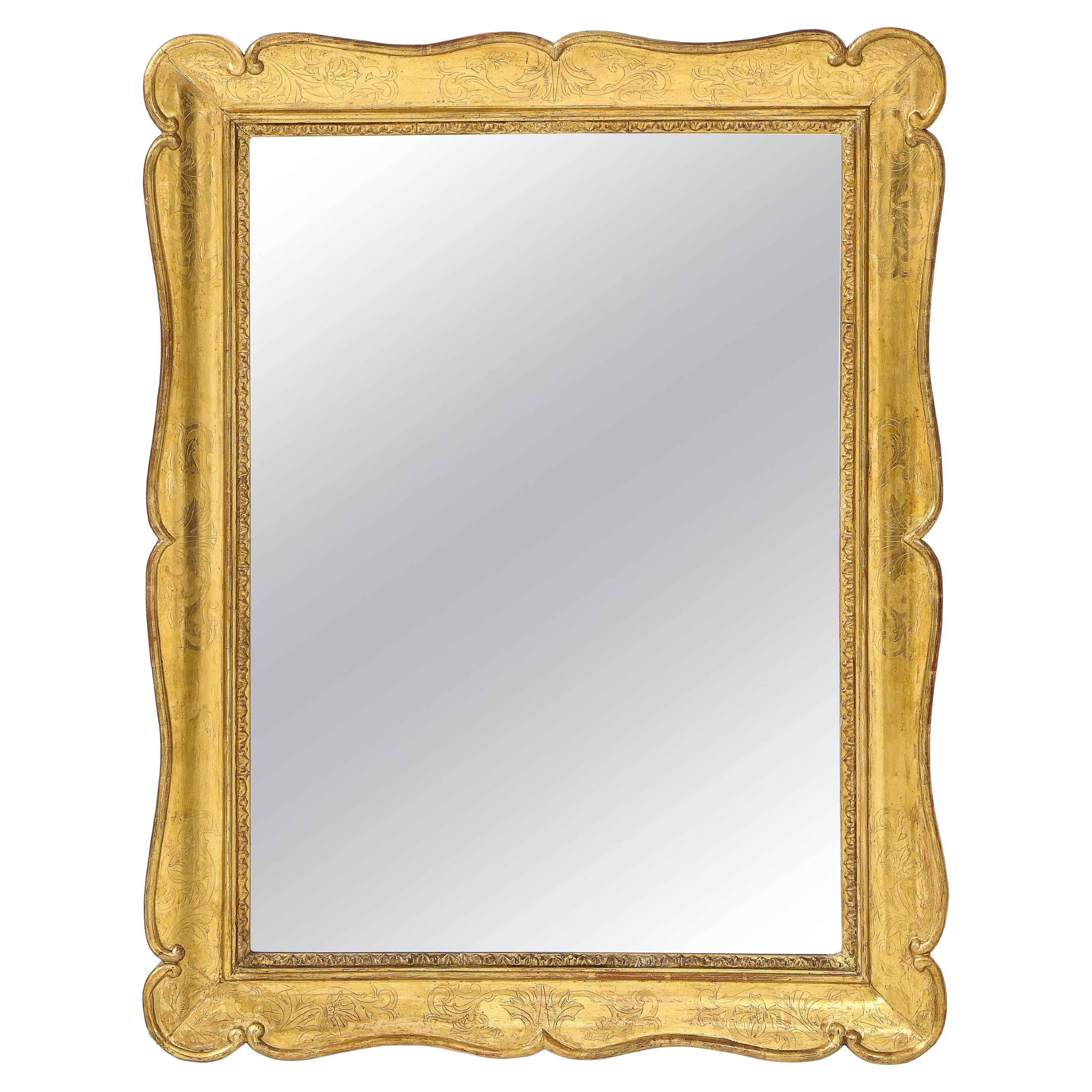 19th Century Italian Carved Giltwood Mirror