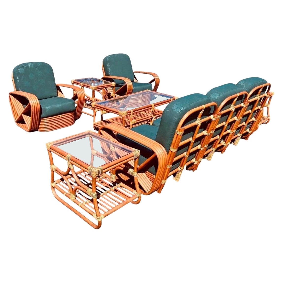 Paul Frankl 5 Strand Pretzel Patio Furniture Set for Porch Pretzel Furniture
