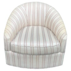 Classic Cube Striped Silk Swivel Chair