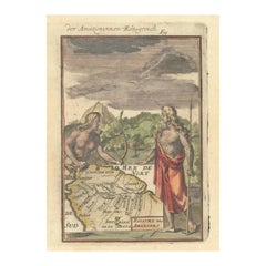 1684 Carte de l'Amazonie et du Royaume des Amazones - coloriée à la main, Miniature